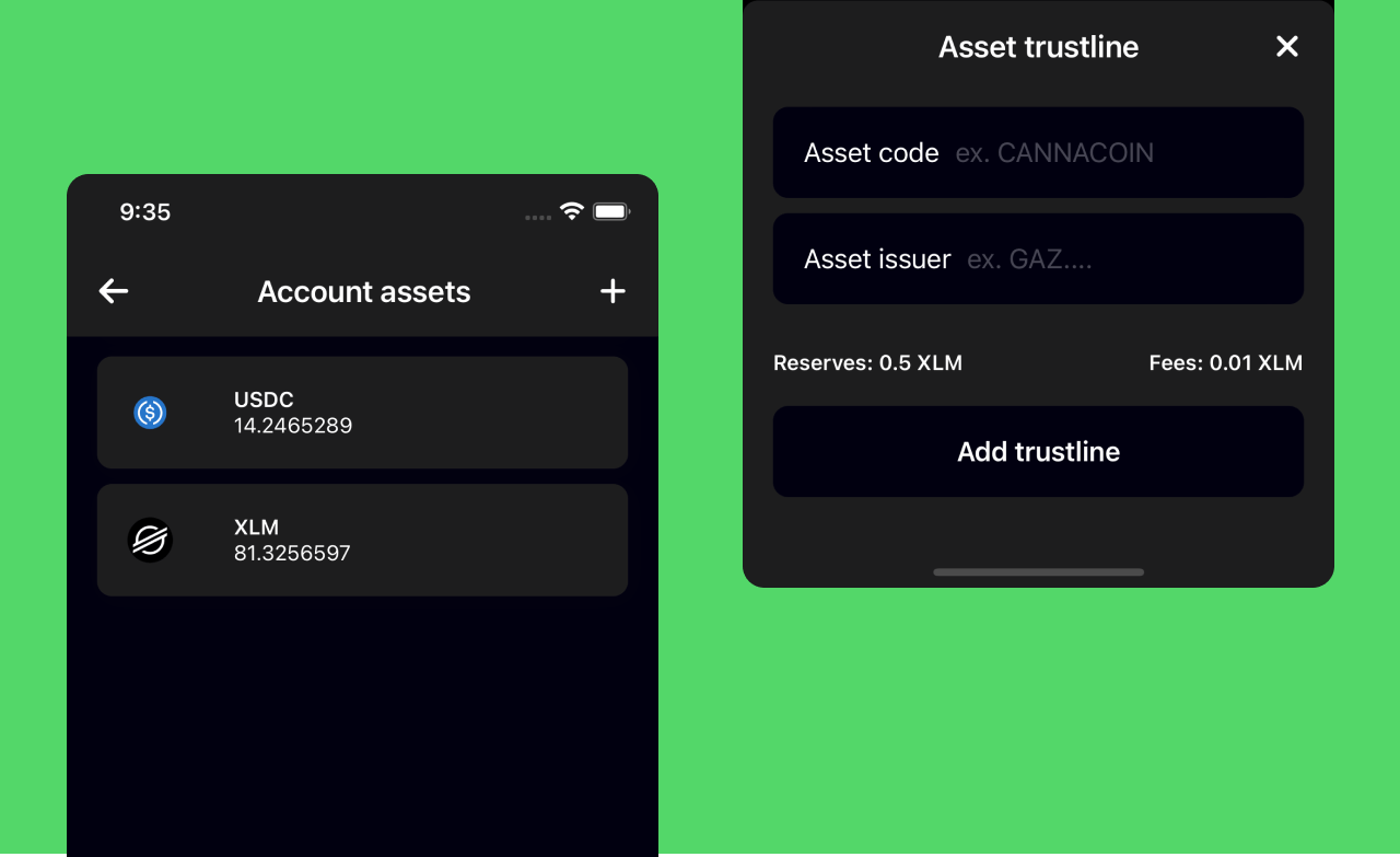 How to add a trustline StashApp
